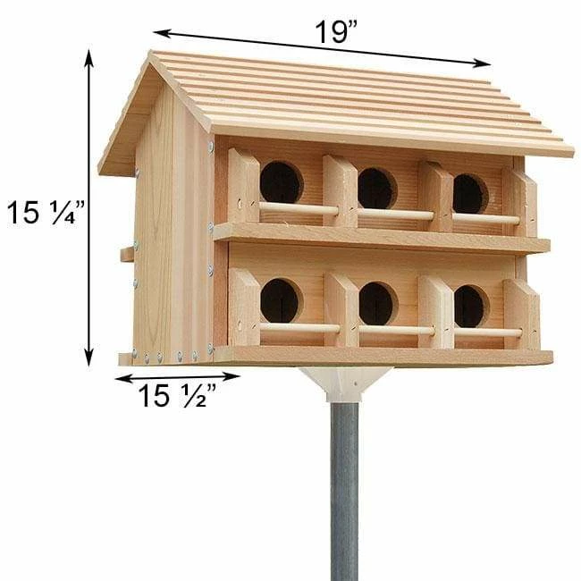 Heath Mfg Post / Pole Mounted Houses Cedar Purple Martin House W/ Round Entrance Holes 4 Heath Mfg Post / Pole Mounted Houses Cedar Purple Martin House W/ Round Entrance Holes