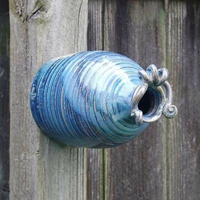 Anthony Stoneware Post / Pole Mounted Houses Ceramic Bottle French Blue Bird House 3 Anthony Stoneware Post / Pole Mounted Houses Ceramic Bottle French Blue Bird House