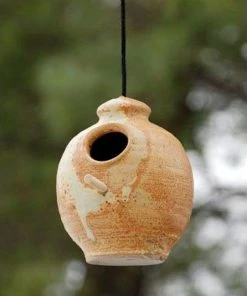Anthony Stoneware Hanging Feeders Ceramic Butternut Small Bird Feeder