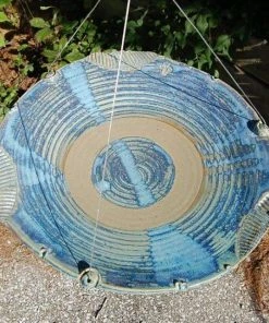 Anthony Stoneware Ceramic French Blue Large Bird Bath Hanging Bird Baths