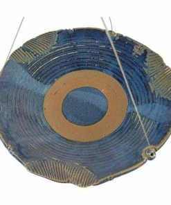 Anthony Stoneware Ceramic French Blue Medium Bird Bath Hanging Bird Baths