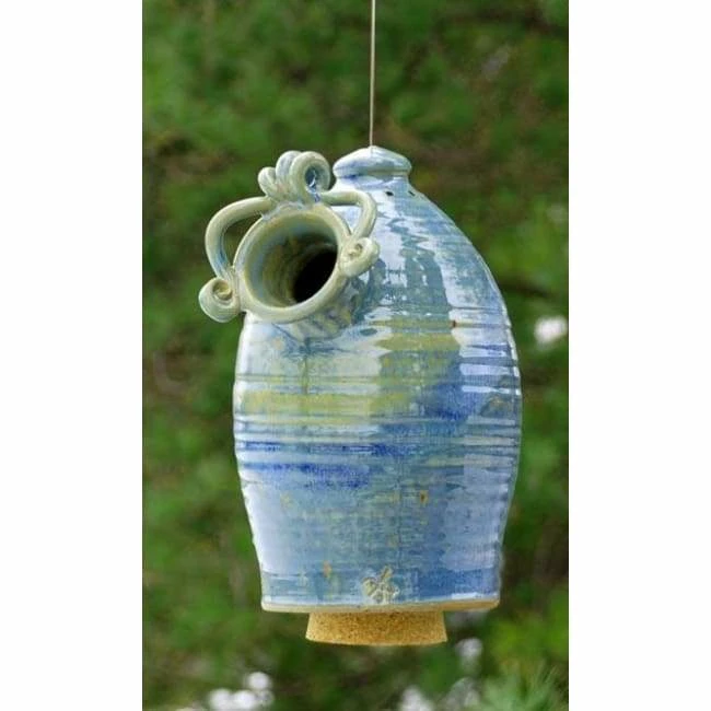 Anthony Stoneware Hanging Houses Ceramic Hanging French Blue Bluebird House 3 Anthony Stoneware Hanging Houses Ceramic Hanging French Blue Bluebird House