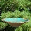 Anthony Stoneware Ceramic Teal Large Bird Bath Hanging Bird Baths