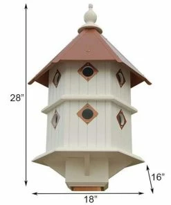 A Wing And A Prayer Chateau Bird House With Hammered Copper Colored Metal Roof Decorative Houses
