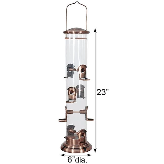 Woodlink Hanging Feeders Copper Mega Tube Bird Feeder 4 Woodlink Hanging Feeders Copper Mega Tube Bird Feeder