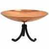 Achla Ground Bird Baths Copper Plated Metal Bird Bath With Tripod Stand