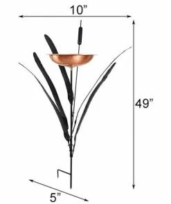 Achla Standing Bird Baths Copper Single Cattail Bird Bath