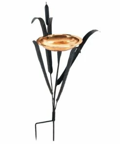 Achla Standing Bird Baths Copper Single Cattail Bird Bath