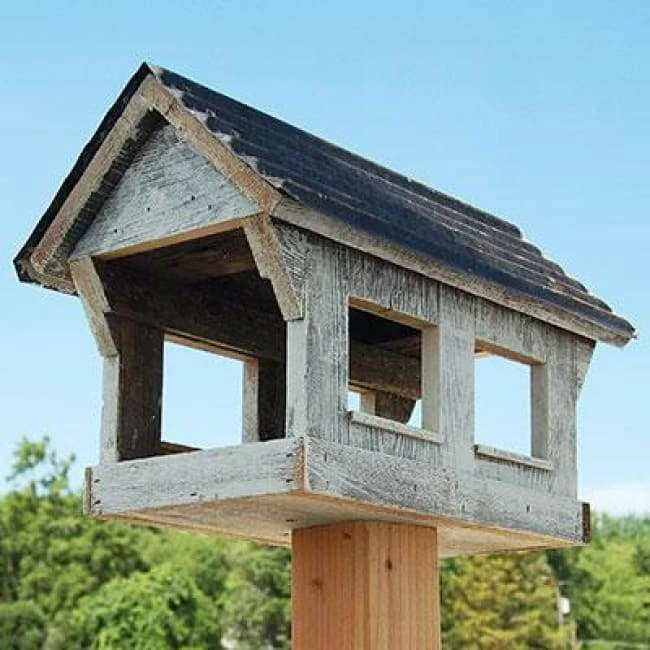 Bird In Hand Post / Pole Mounted Feeders Covered Bridge Bird Feeder 3 Bird In Hand Post / Pole Mounted Feeders Covered Bridge Bird Feeder