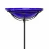 Achla Standing Bird Baths Crackle Glass Bird Bath Bowl With Cradle And Stake, Cobalt 1 Achla Standing Bird Baths Crackle Glass Bird Bath Bowl With Cradle And Stake, Cobalt