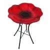 Panacea Products Decorative Glass Poppy Bird Bath And Stand 1 Panacea Products Decorative Glass Poppy Bird Bath And Stand
