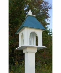 A Wing And A Prayer Decorative Feeders Dogwood Bird Feeder With Verdigris Roof