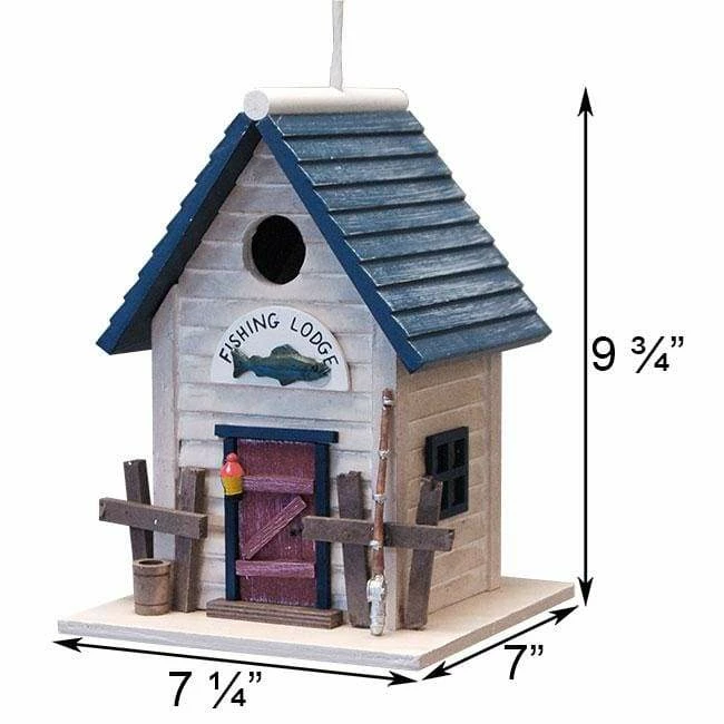 Home Bazaar Fishing Lodge Bird House 4 Home Bazaar Fishing Lodge Bird House