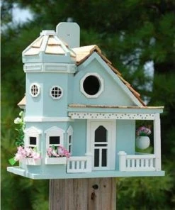 Home Bazaar Flower Pot Cottage Blue Bird House