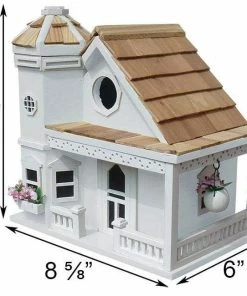 Home Bazaar Flower Pot Cottage White Bird House
