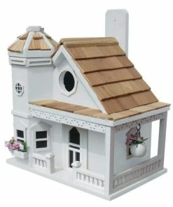Home Bazaar Flower Pot Cottage White Bird House