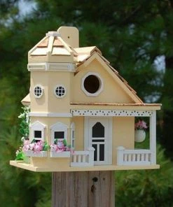 Home Bazaar Flower Pot Cottage Yellow Bird House