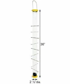 Droll Yankees New Generation 36" Finch Flocker Bird Feeder, Yellow Hanging Feeders