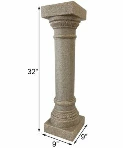 Emsco Group Greek Column Pedestal, Sandstone Colored, 32"H Lawn & Garden