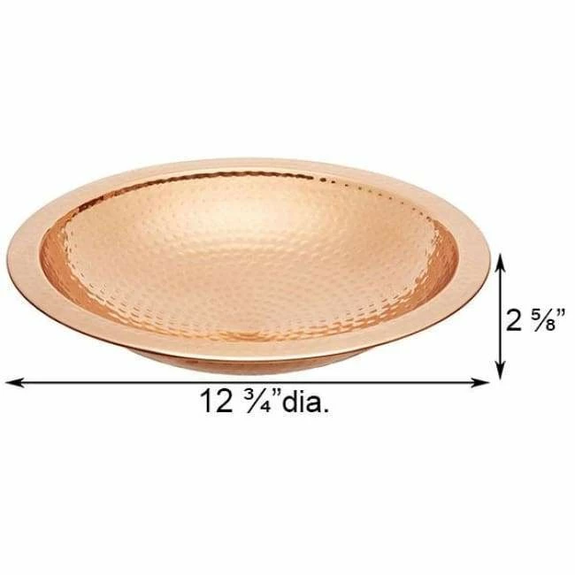 Achla Hammered Copper Colored Metal Bird Bath 4 Achla Hammered Copper Colored Metal Bird Bath