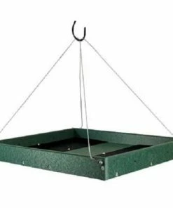 Songbird Essentials Hanging Platform Green Bird Feeder, Large Hanging Feeders