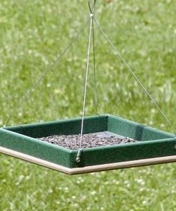 Songbird Essentials Hanging Platform Green And Brown Bird Feeder, Small Hanging Feeders