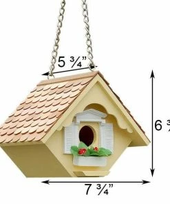 Home Bazaar Little Hanging Yellow Wren House Decorative Houses