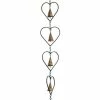 Ancient Graffiti Heart And Bell Rain Chain, Flamed Copper Lawn & Garden 1 Ancient Graffiti Heart And Bell Rain Chain, Flamed Copper Lawn & Garden