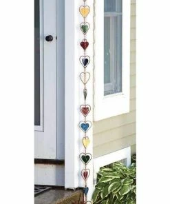 Ancient Graffiti Lawn & Garden Heart Rain Chain, Multicolored