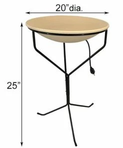 Allied Precision Heated Bird Bath With Metal Stand, White