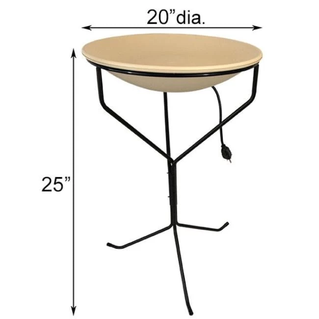 Allied Precision Heated Bird Bath With Metal Stand, White 4 Allied Precision Heated Bird Bath With Metal Stand, White