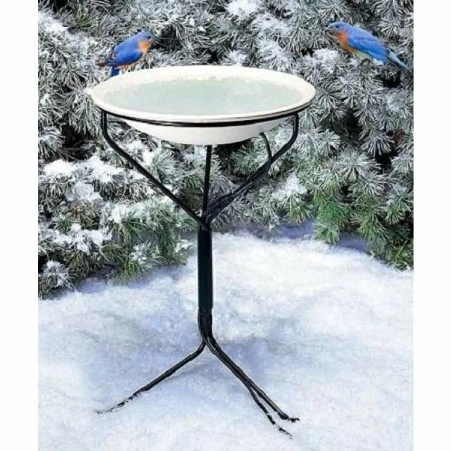 Allied Precision Heated Bird Bath With Metal Stand, White 3 Allied Precision Heated Bird Bath With Metal Stand, White