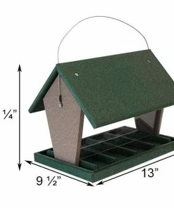 Songbird Essentials Hopper Green And Brown Bird Feeder, Large