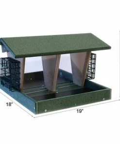 Songbird Essentials Hanging Feeders Large Double Hopper Seed And Suet Feeder