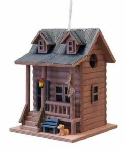 Home Bazaar Log Cabin Bird House Decorative Houses