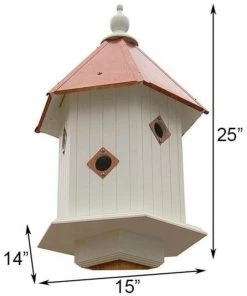 A Wing And A Prayer Decorative Houses Magnolia Bird House With Hammered Copper Colored Metal Roof