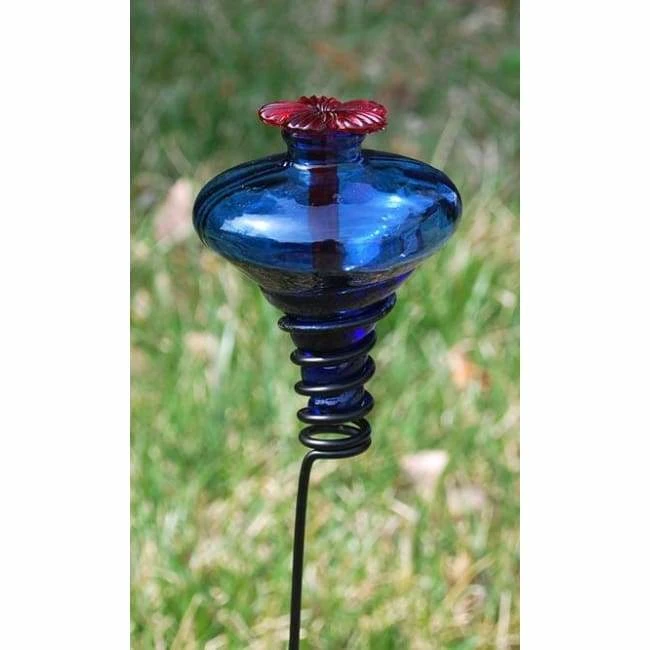 Parasol Hummingbird Feeders Mini-Blossom Blue Hummingbird Feeder With Stake 3 Parasol Hummingbird Feeders Mini-Blossom Blue Hummingbird Feeder With Stake