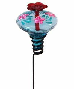 Parasol Hummingbird Feeders Mini-Blossom Botanica Staked Aqua Hummingbird Feeder