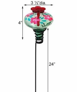Parasol Hummingbird Feeders Mini-Blossom Botanica Staked Green Hummingbird Feeder