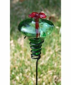 Parasol Mini-Blossom Green Hummingbird Feeder W/ Stake Hummingbird Feeders