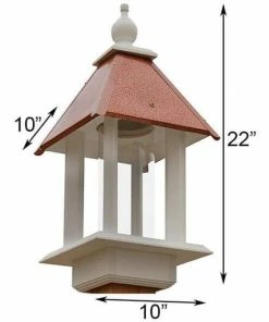 A Wing And A Prayer Pavilion Bird Feeder With Hammered Copper Colored Metal Roof Decorative Feeders