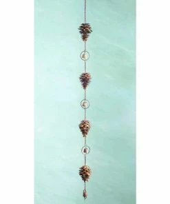 Ancient Graffiti Pine Cone Decorative Hanging Chain Lawn & Garden