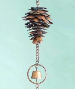 Ancient Graffiti Pine Cone Decorative Hanging Chain Lawn & Garden