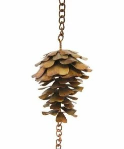 Ancient Graffiti Lawn & Garden Pine Cones And Bells Rain Chain, Flamed Copper