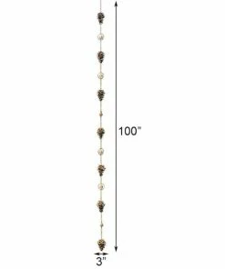 Ancient Graffiti Lawn & Garden Pine Cones And Bells Rain Chain, Flamed Copper