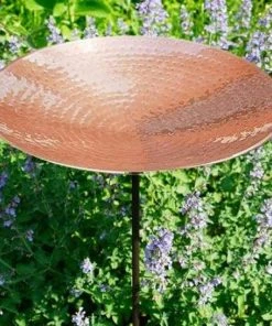 Achla Standing Bird Baths Polished Copper Metal Bird Bath And Stake