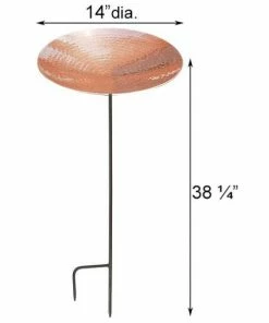 Achla Standing Bird Baths Polished Copper Metal Bird Bath And Stake
