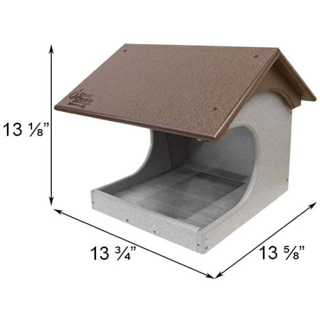 Green Meadow Houses & Feeders Polywood Brown And Gray Recycled Plastic Cardinal Platform Bird Feeder 4 Green Meadow Houses & Feeders Polywood Brown And Gray Recycled Plastic Cardinal Platform Bird Feeder