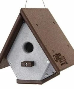 Green Meadow Houses & Feeders Polywood Brown And Gray Recycled Plastic Hanging Wren House Hanging Houses
