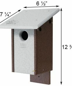 Green Meadow Houses & Feeders Polywood Gray And Brown Recycled Plastic Bluebird House Post / Pole Mounted Houses